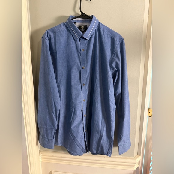 Steel & Jelly London Casual Blue Button Down Shirt with Classic Collar - Picture 8 of 8